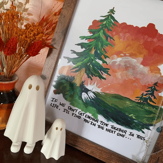 3d printed ghost with feet, Cute Halloween decoration