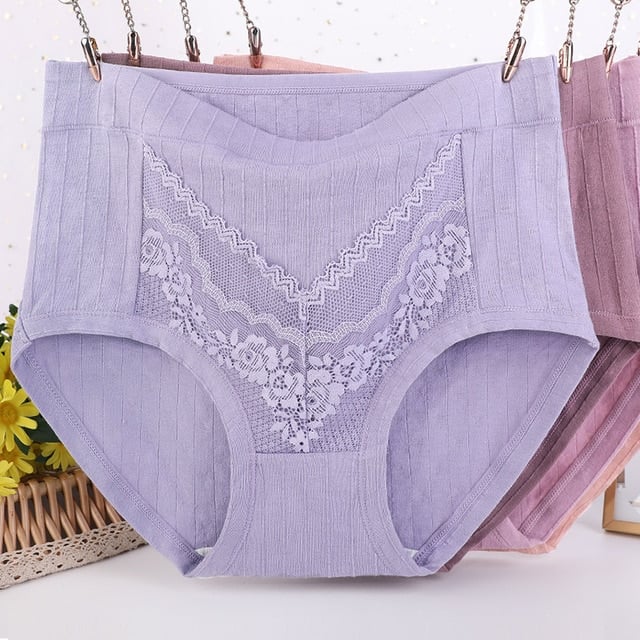 Plus Size Lace Cotton Panties