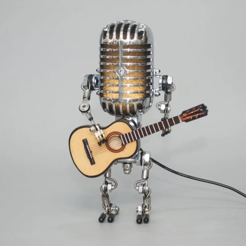 Vintage Metal Microphone Robot Desk Lamp🎸