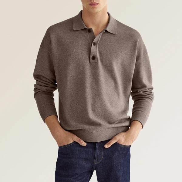 🍂Men's Spring And Autumn Fashion Casual Loose Lapel Long Sleeve Polo Shirt