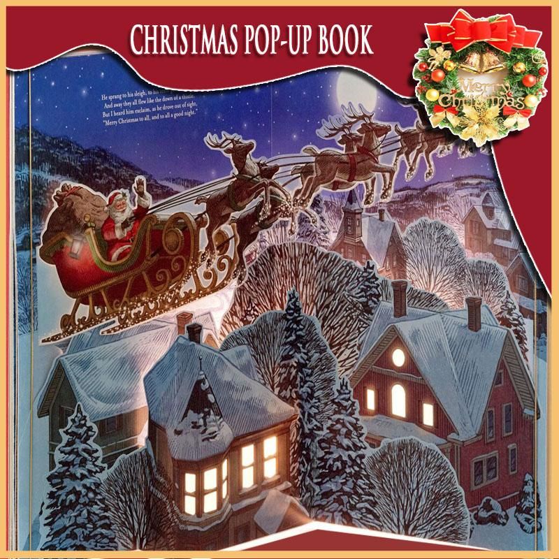 🎁2023 Best Christmas Gifts For Kids-Night Before Christmas Pop-Up Book(Light & Sound)