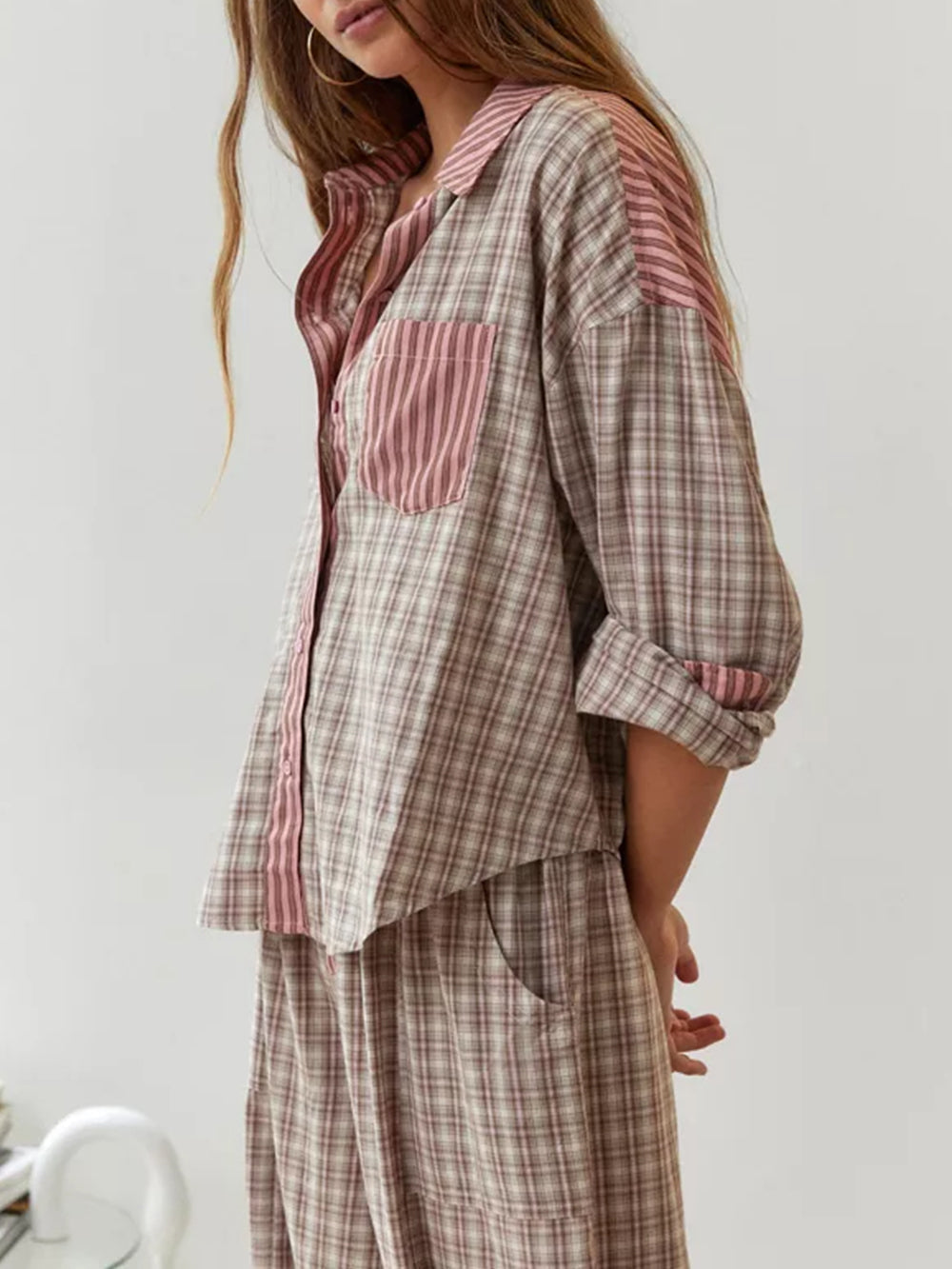 Pink loose pajama set