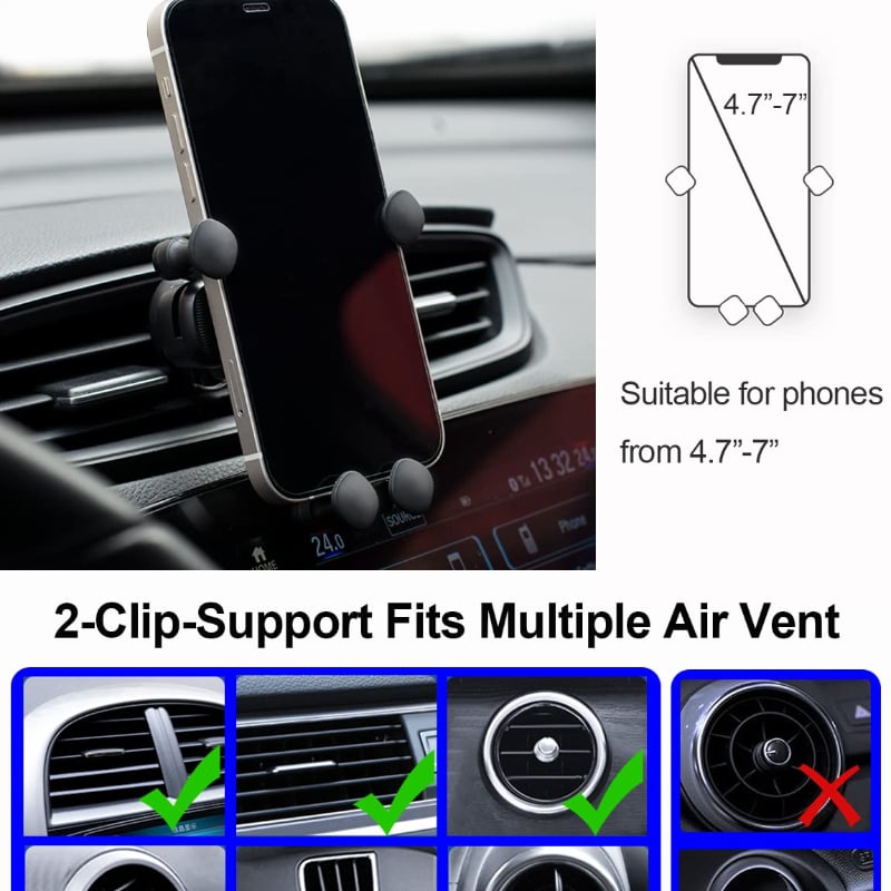 🔥2023 Upgraded Air Vent Clip Car Phone Holder Mount