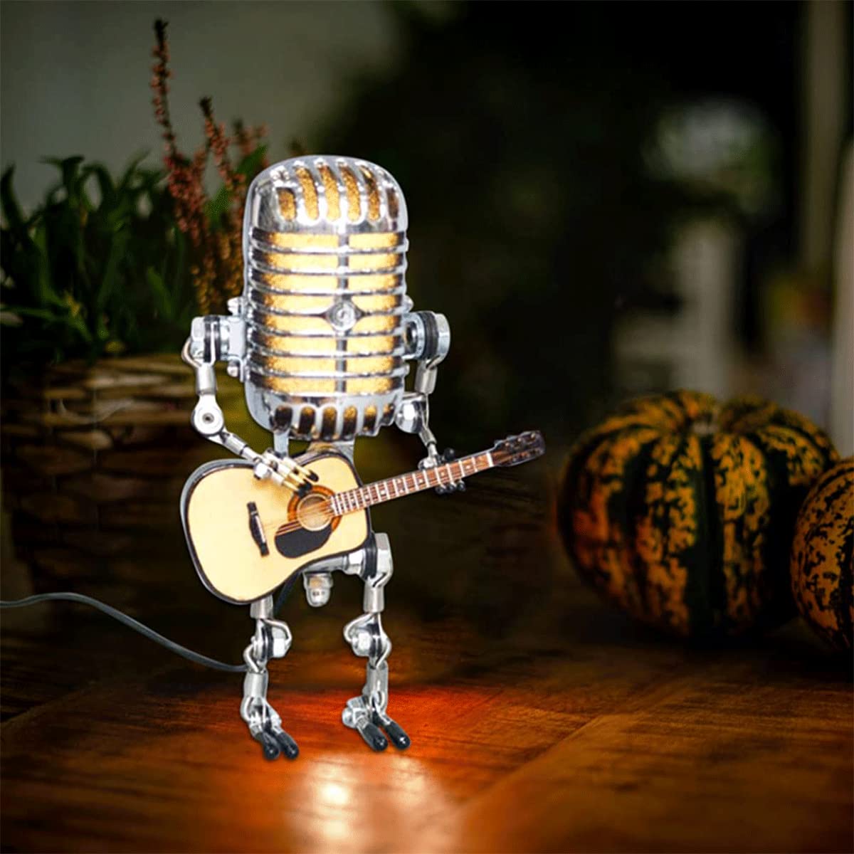 Vintage Metal Microphone Robot Desk Lamp🎸