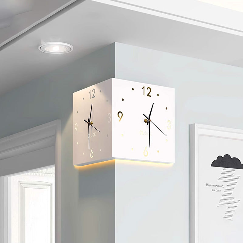 Automatic Induction 3D Double-Sided Corner Wall Clock