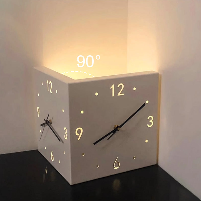 Automatic Induction 3D Double-Sided Corner Wall Clock