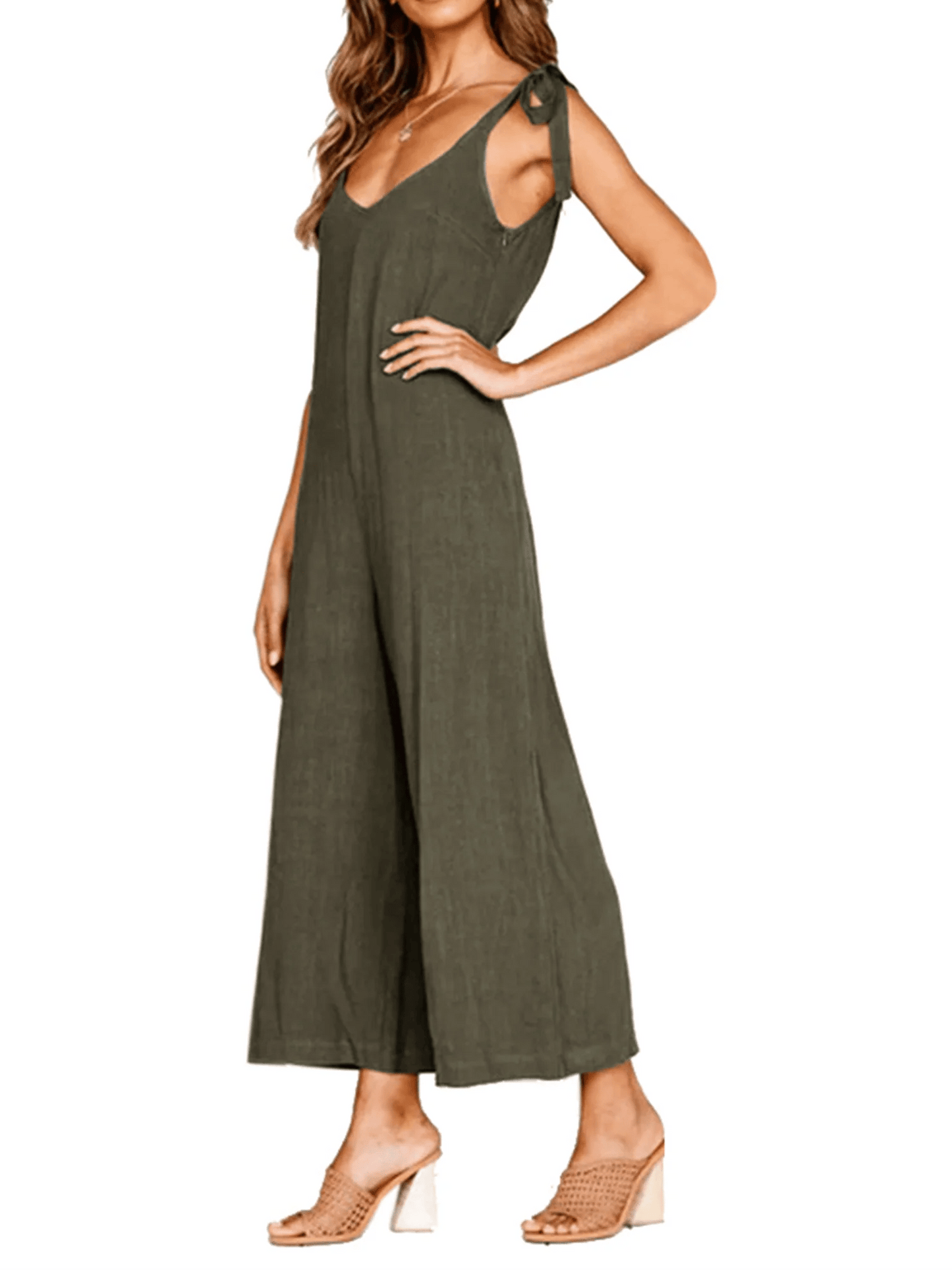 Women's Loose Casual Cotton Linen Jumpsuit