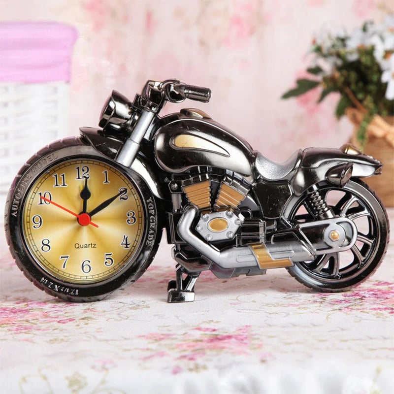 Creative retro motorcycle alarm clock