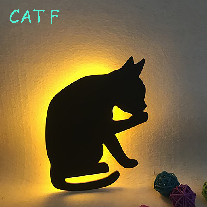 3D Sound Control Cat Wall Lamp