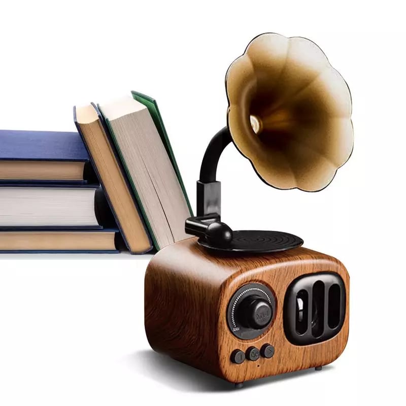 ❤️Retro Wooden Phonograph Bluetooth Speaker