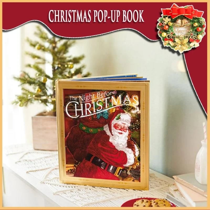 🎁2023 Best Christmas Gifts For Kids-Night Before Christmas Pop-Up Book(Light & Sound)