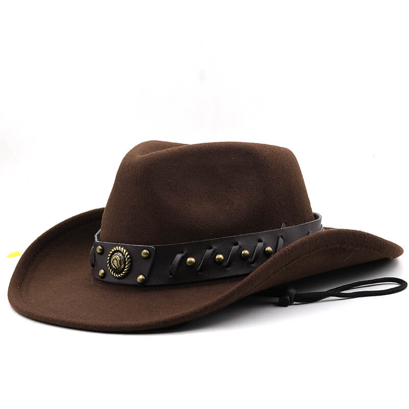 Gentleman Leather Buckle Hat