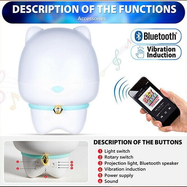 Creative Cute Pet Bluetooth Audio Projection Lamp