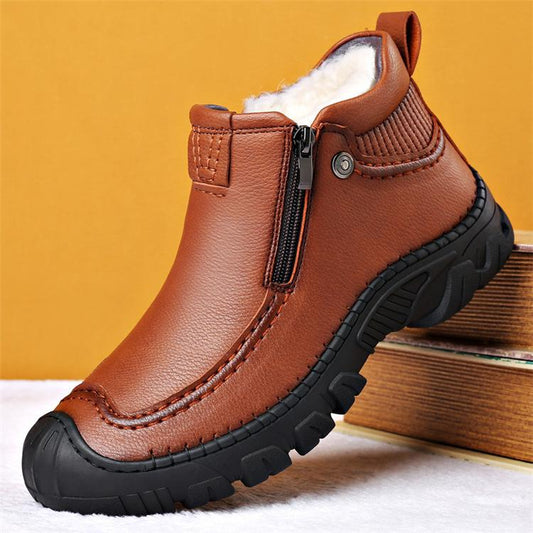 Zipper Warm Velvet Men Boots Shoes