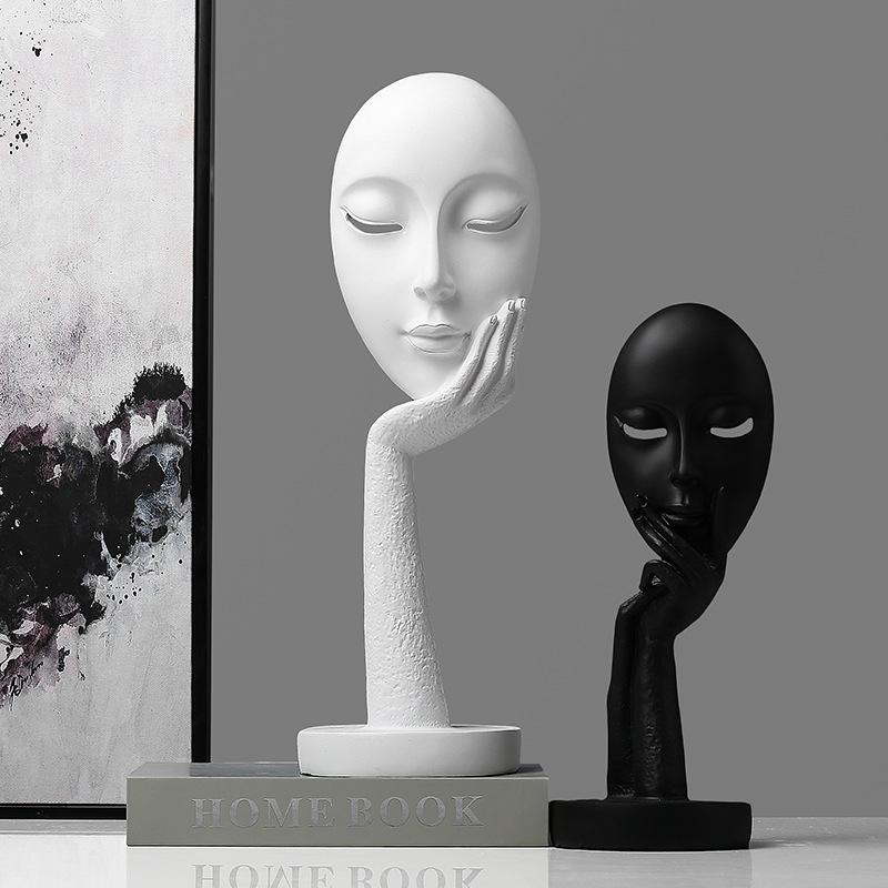 Woman Face Mask Craft Statue