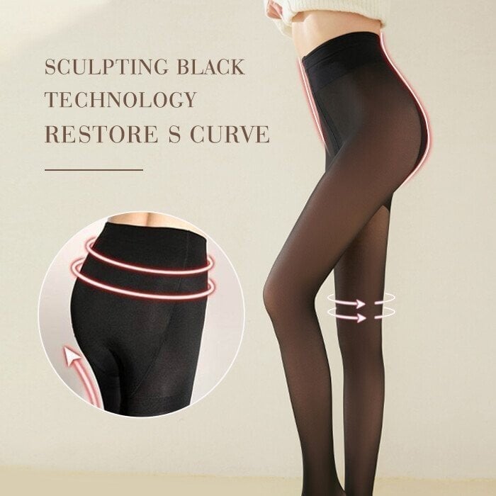 Translucent Thermal Plush Lined Stretch Leggings