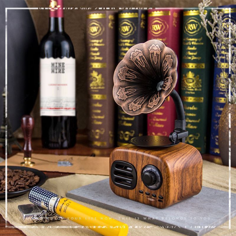 ❤️Retro Wooden Phonograph Bluetooth Speaker