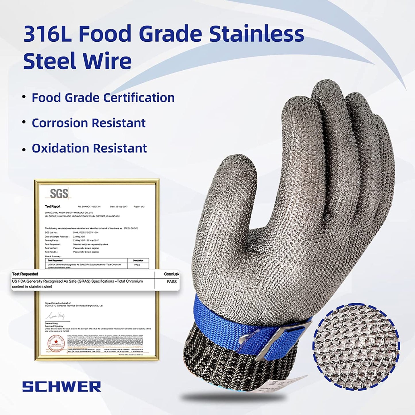 🔥Food Grade Stainless Steel Mesh Metal Glove