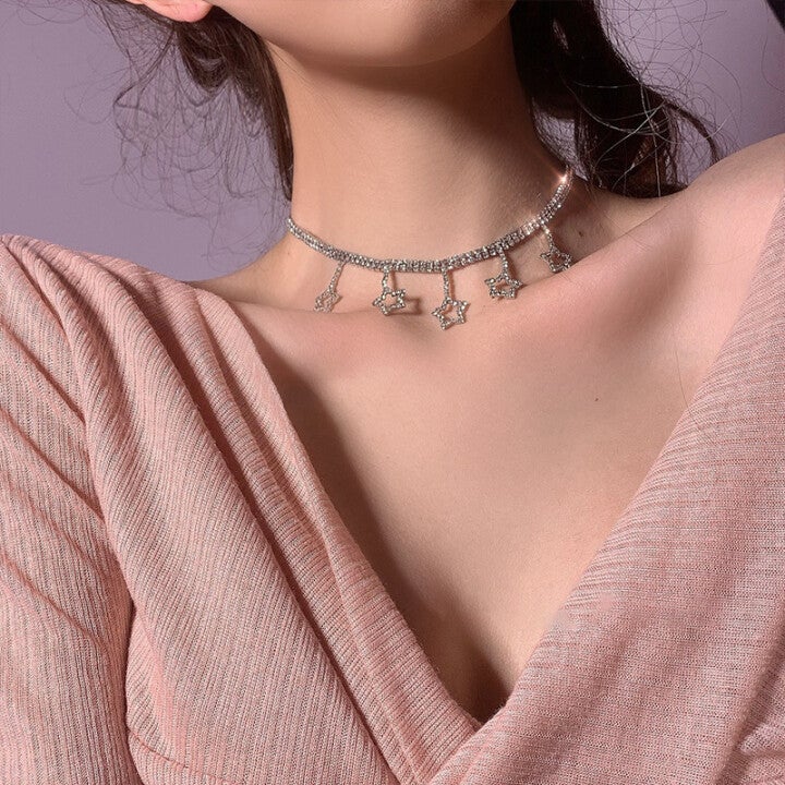 Star Pendant Choker Necklace