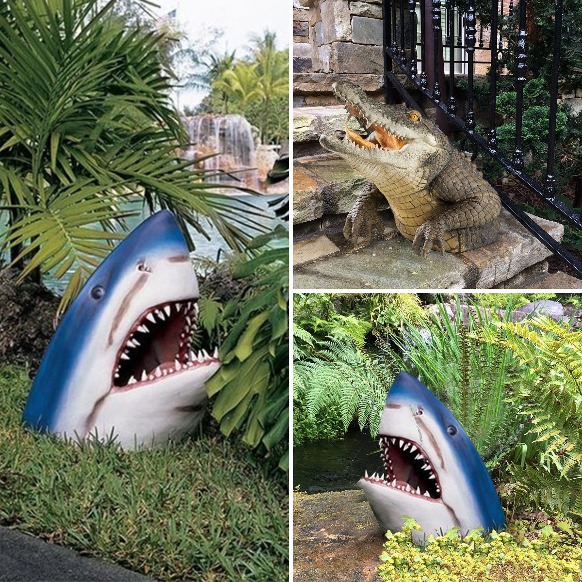 Great White Shark Garden Art