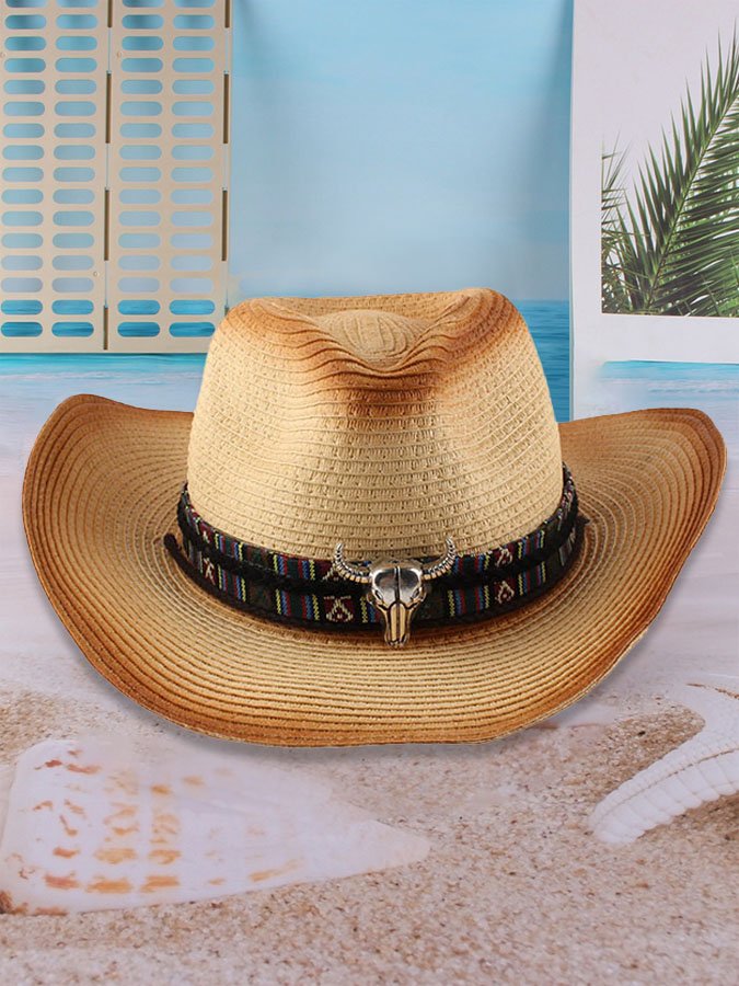 Western Cowboy Ethnic Straw Hat