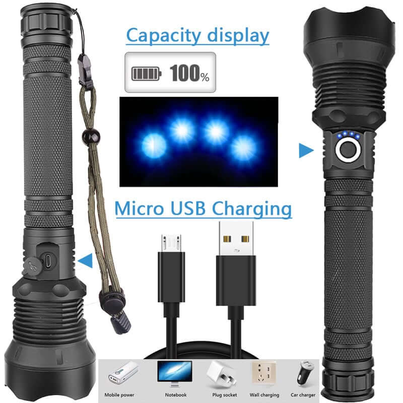 🔥Hot SALE🔥 - LED Rechargeable Tactical Laser Flashlight