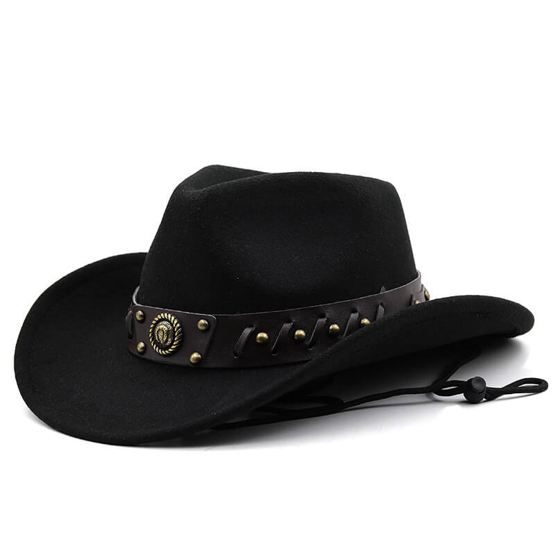 Gentleman Leather Buckle Hat