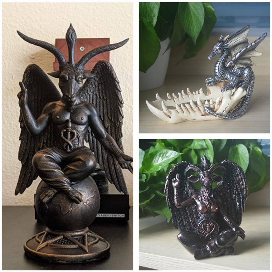 Ebros Gift Church of Satan Sabbatic Goat Idol Baphomet Resin Statue