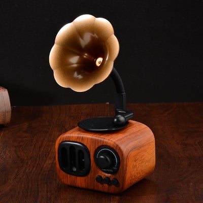 ❤️Retro Wooden Phonograph Bluetooth Speaker