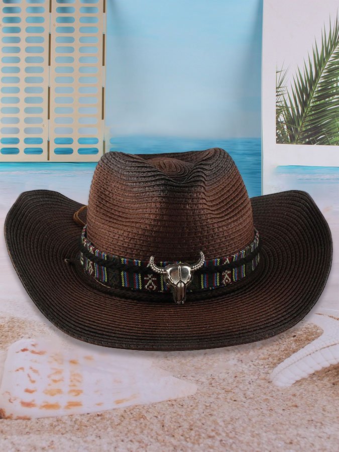 Western Cowboy Ethnic Straw Hat