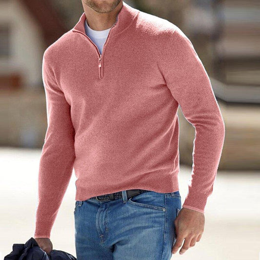 Men's Cashmere Zipper Basic Sweater