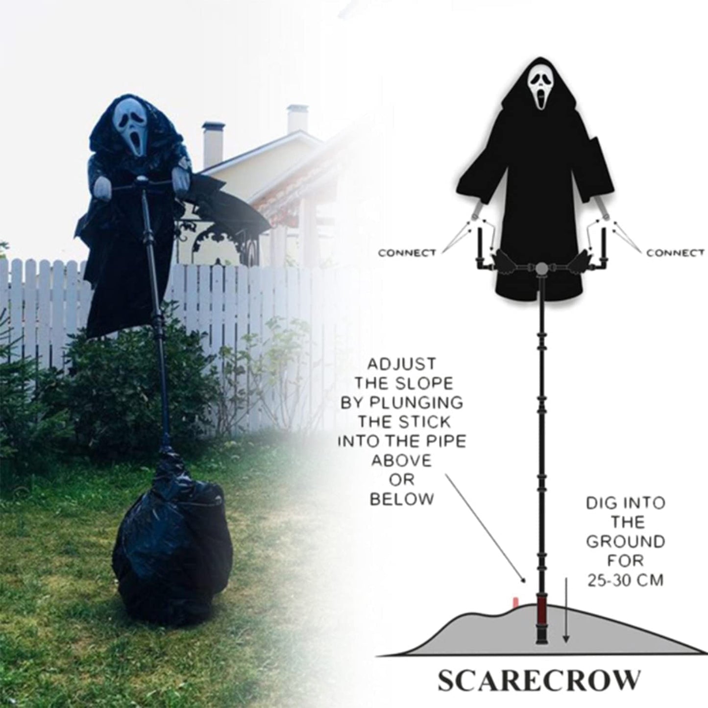 Halloween Ghostface Scarecrow