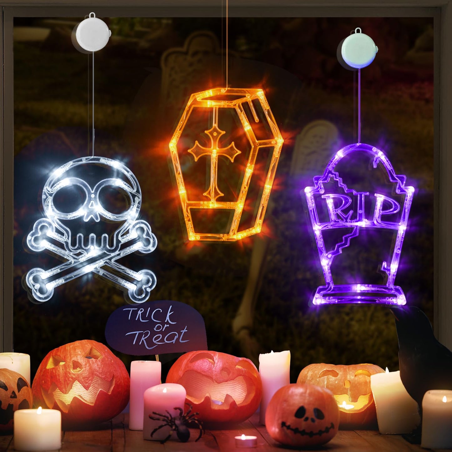 ✨Hot Sale✨ 2023 Upgrade Halloween Window Lights  Decorations