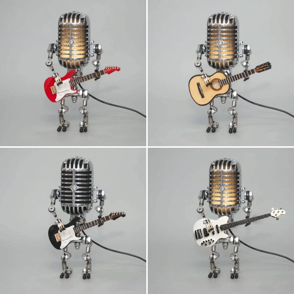 Vintage Metal Microphone Robot Desk Lamp🎸