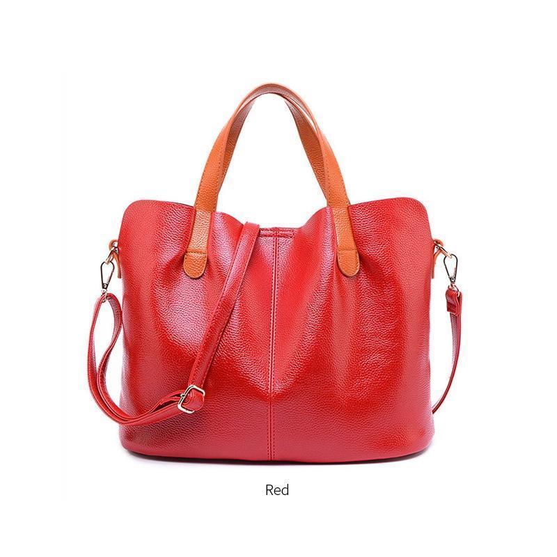 2 In 1 Leather Shopper Tote Bag