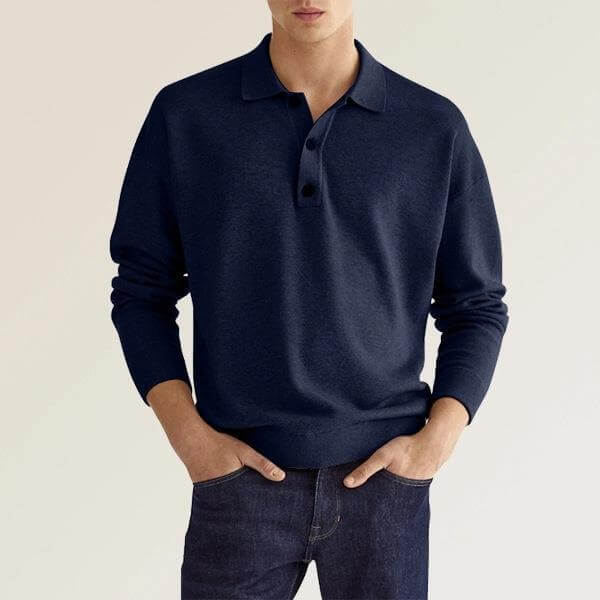 🍂Men's Spring And Autumn Fashion Casual Loose Lapel Long Sleeve Polo Shirt