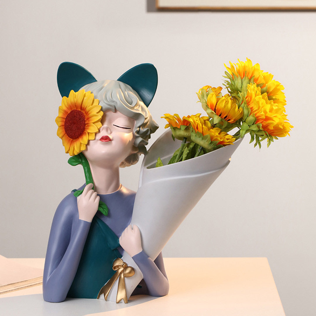 Sunflower Girl Vase