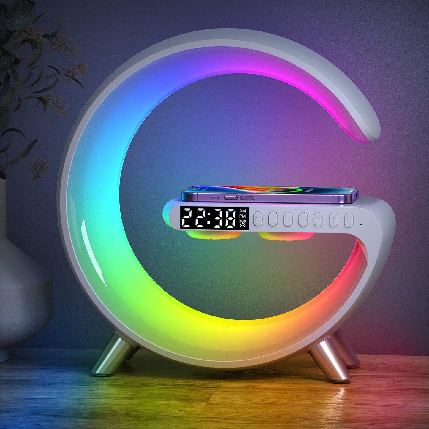 😍😍New Listing-Intelligent Wireless Charger Atmosphere Light Lamp Alarm Clock🔥