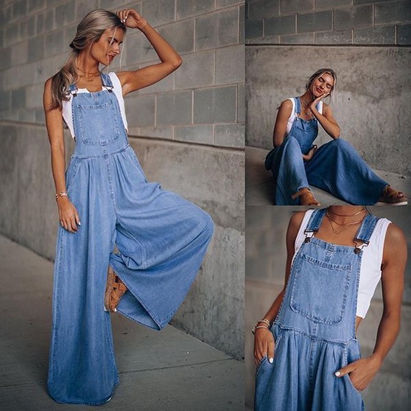 🔥 Women's Loose Adjustable Strap Wide Leg Denim