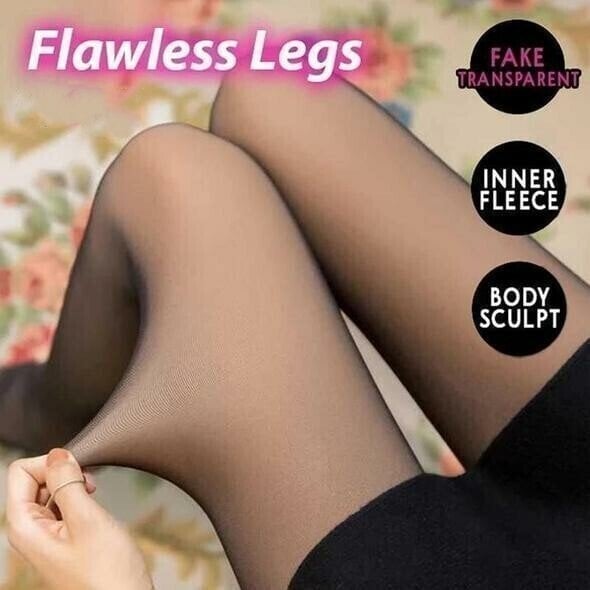 Translucent Thermal Plush Lined Stretch Leggings