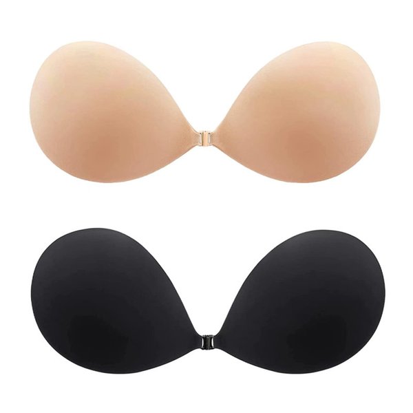 Adhesive invisible gathering bras