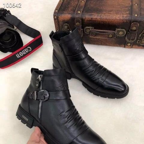 🔥 Men Hand Embossed Zipper Martin Boots