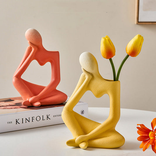 Abstract Thinker Vase