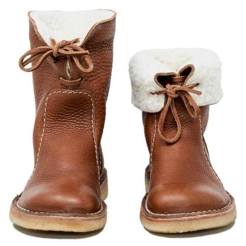 Vintage Buttery-Soft Waterproof Wool Lining Boots