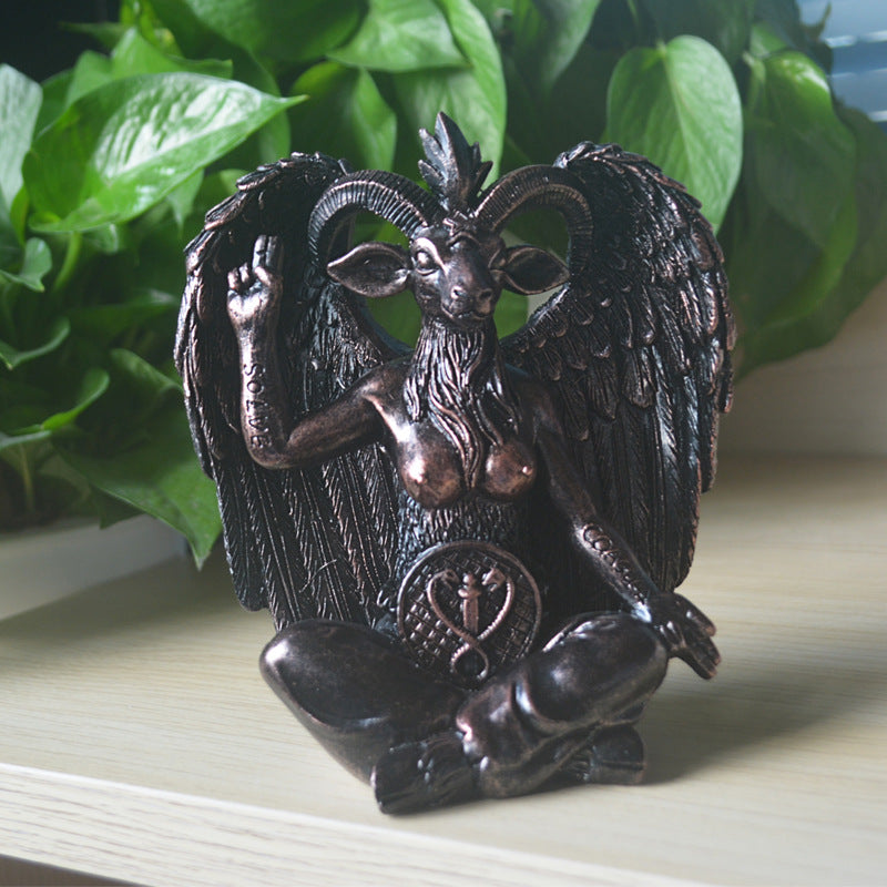 Ebros Gift Church of Satan Sabbatic Goat Idol Baphomet Resin Statue