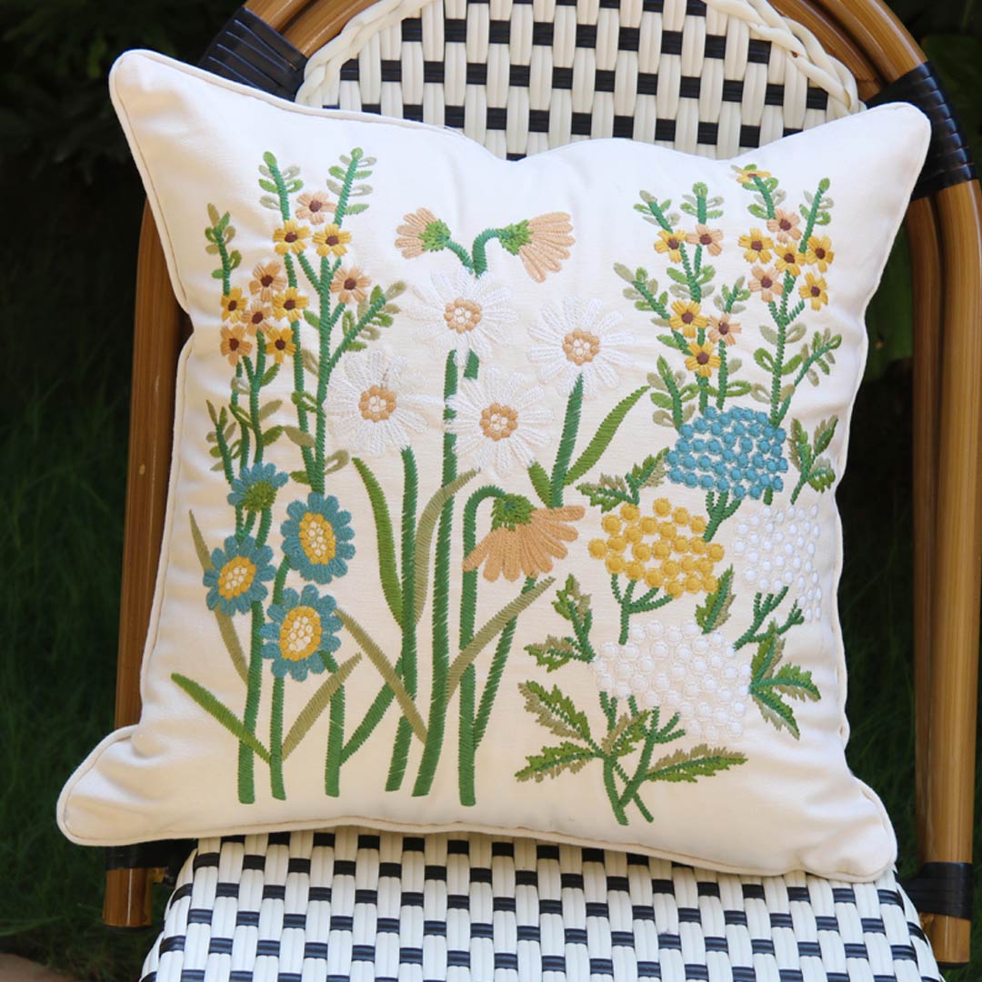 Embroidery Flower/Bird  Cushion Covers