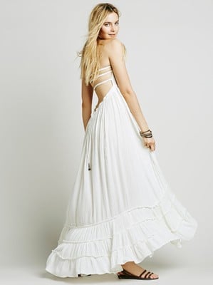 Womens Summer Cotton Sexy Backless Long Dresses