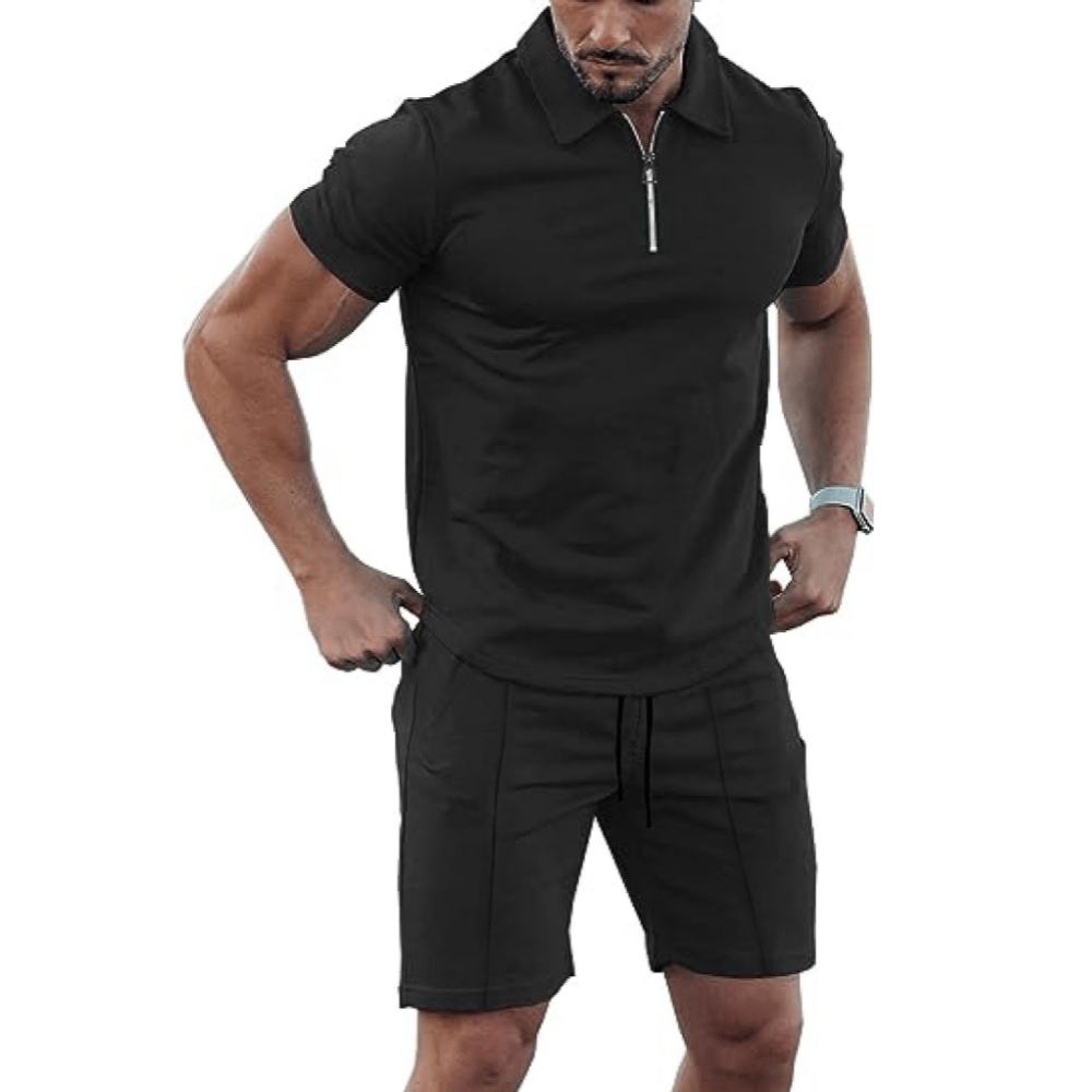 🔥NEW UPGRADE🔥Men's Casual Polo Shirt and Shorts Set