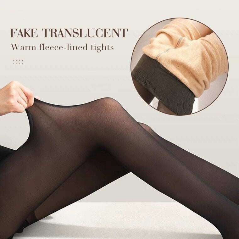 Translucent Thermal Plush Lined Stretch Leggings