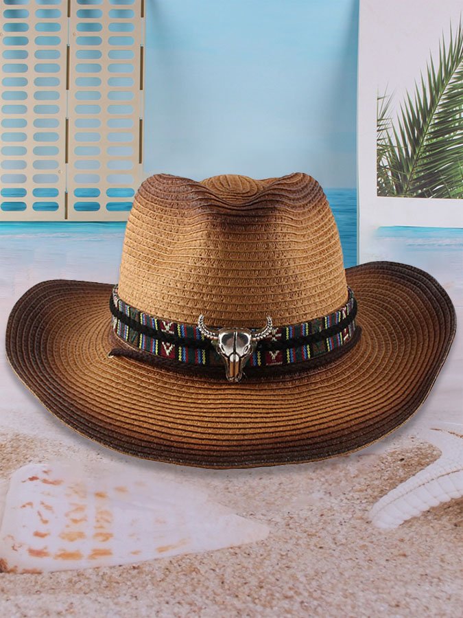 Western Cowboy Ethnic Straw Hat